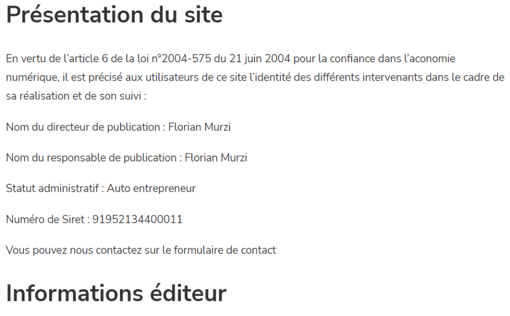 mentions légales 1